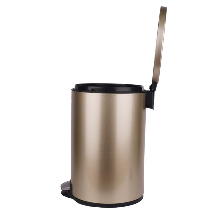 EKO round cylindrical trash bin with steel pedal, gold, 30 liters, EK91160