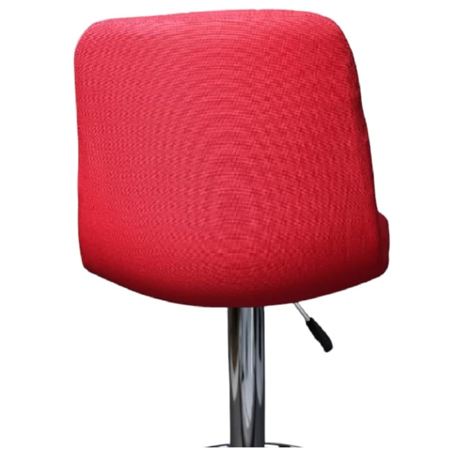 Red fabric bar stool with silver steel hydraulic base GWD1187