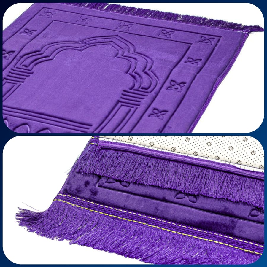Innovative healthy prayer rug with two-layer padding made of memory foam, purple color MS-001PURPLE
