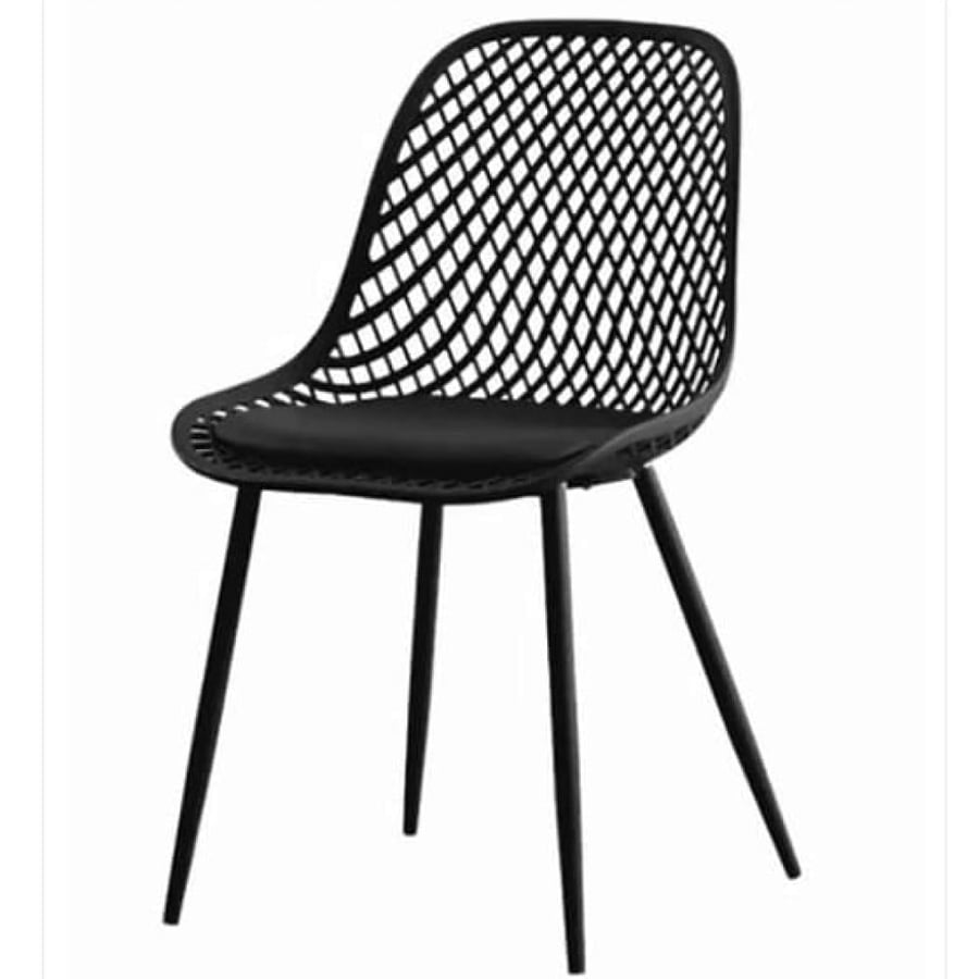 كرسي طعام وكافية فايبر خارجي لون اسود  THDC931BLACK