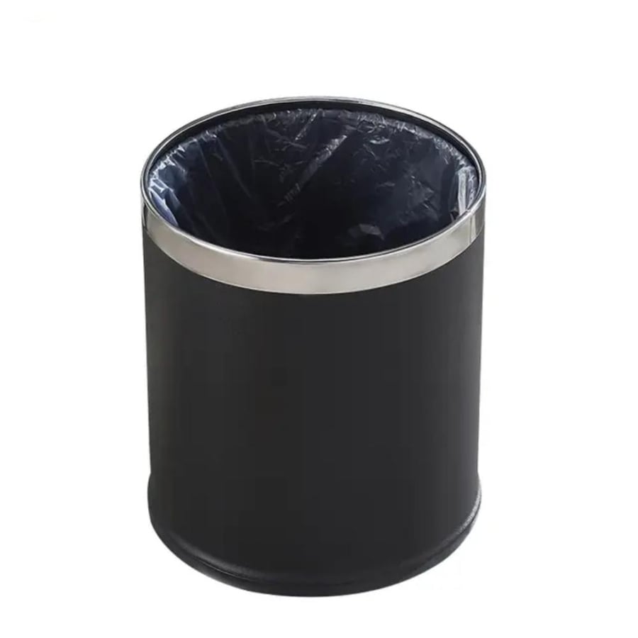 Black plastic round trash bin 10 liters GWD1169