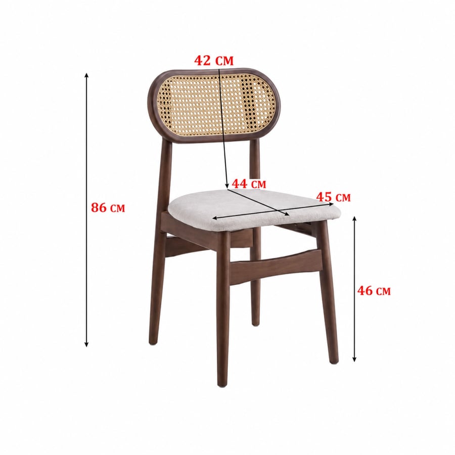 كرسي خشبي فاخر باللون البني الداكن