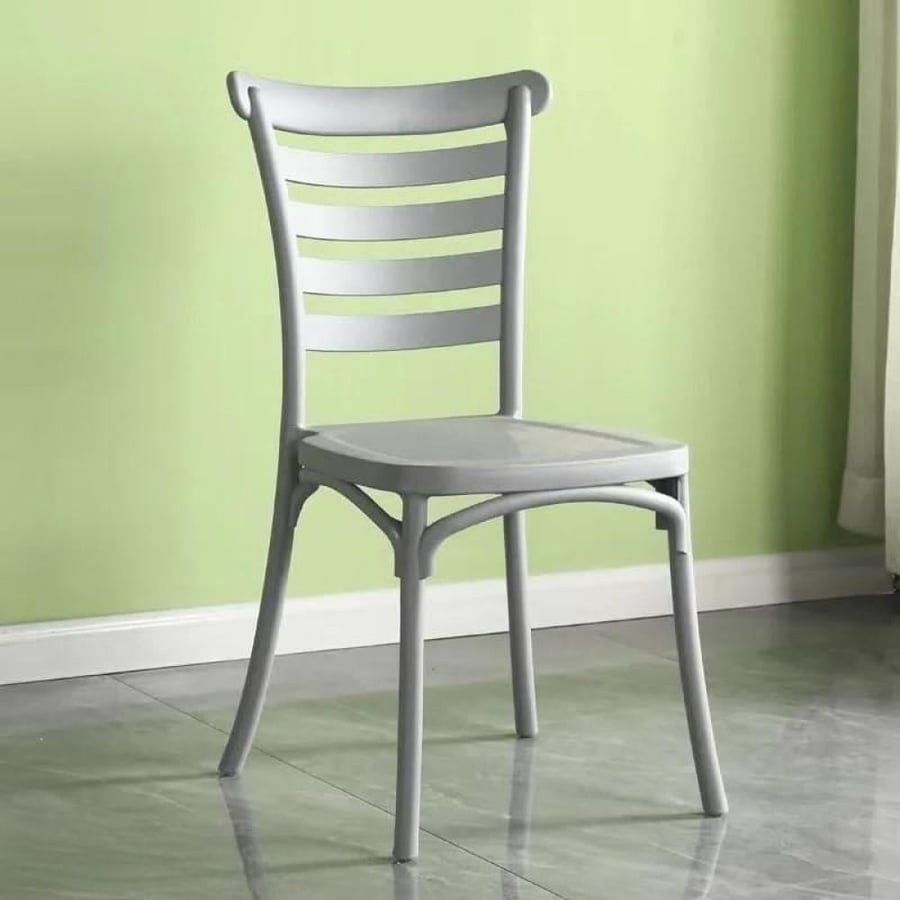 كرسي طعام وكافية فايبر خارجي لون رصاصي  THDC654GRAY