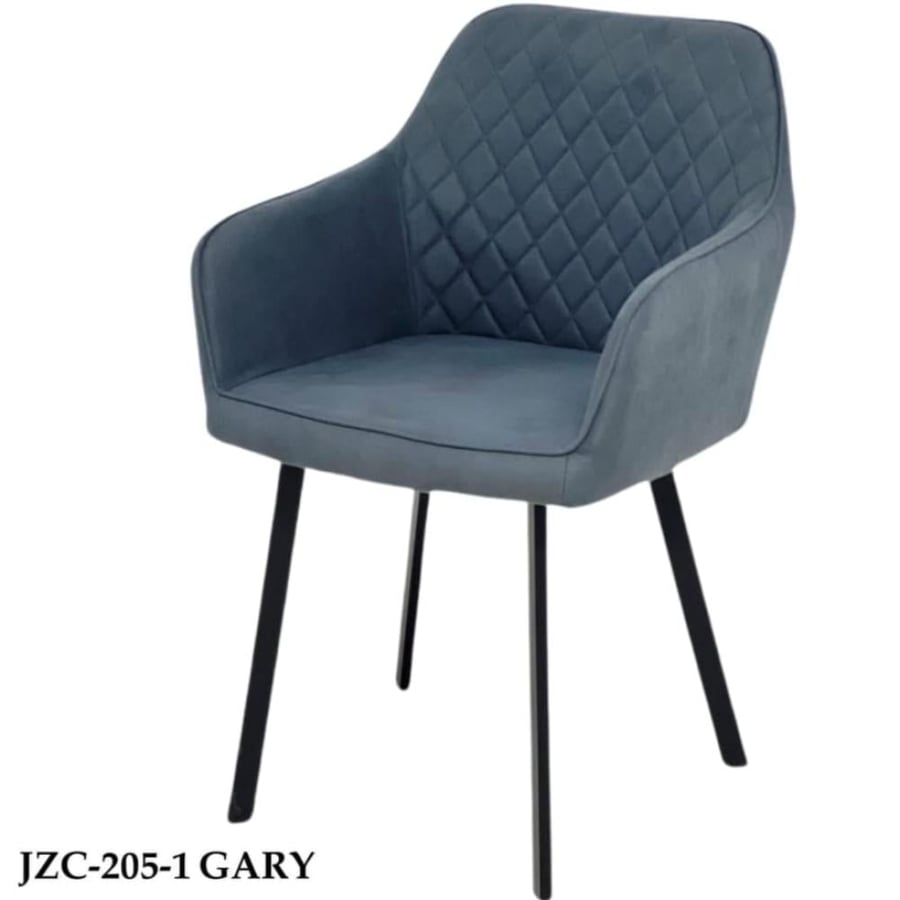Light blue fabric dining and cafe chair with iron base JZC-205-1BLUE