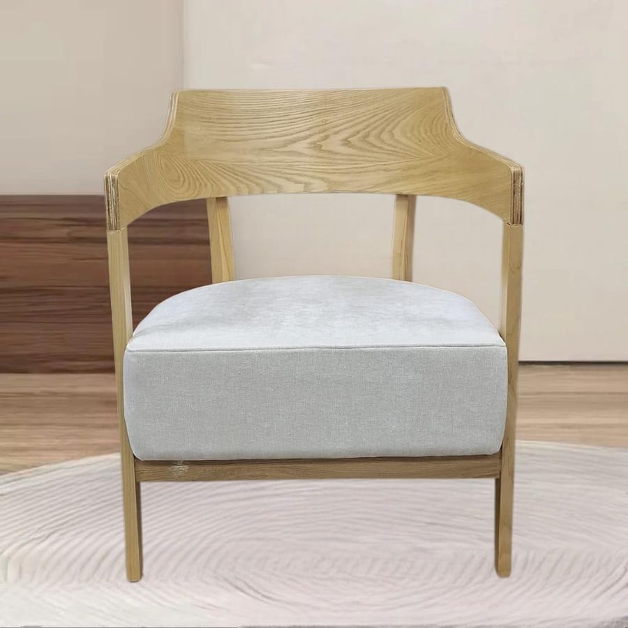 Large wooden dining and cafe chair beige seat GWD1452BEIGE