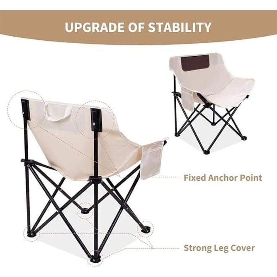 3 travel and relaxation chairs beige fabric foldable IEASYCAM1BEIGE