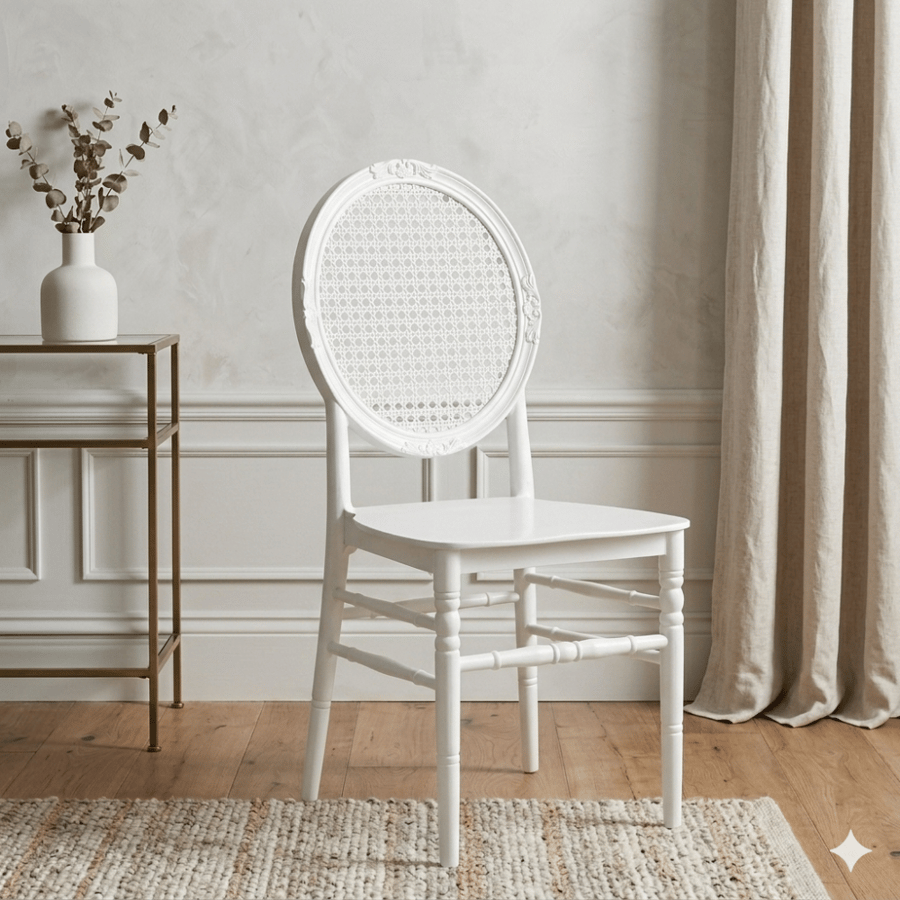 كرسي طعام و كافيه فايبر اللون ابيض TRD206WHITE