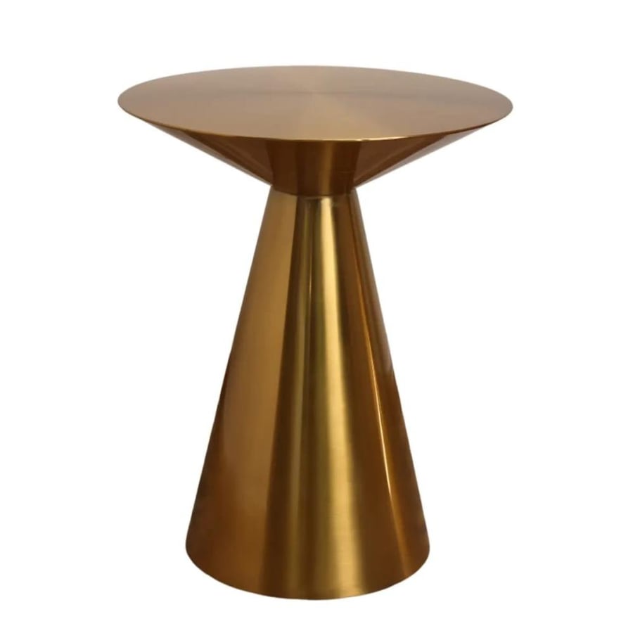 Luxury round coffee serving table 45cm steel gold-plated entirely Z-11