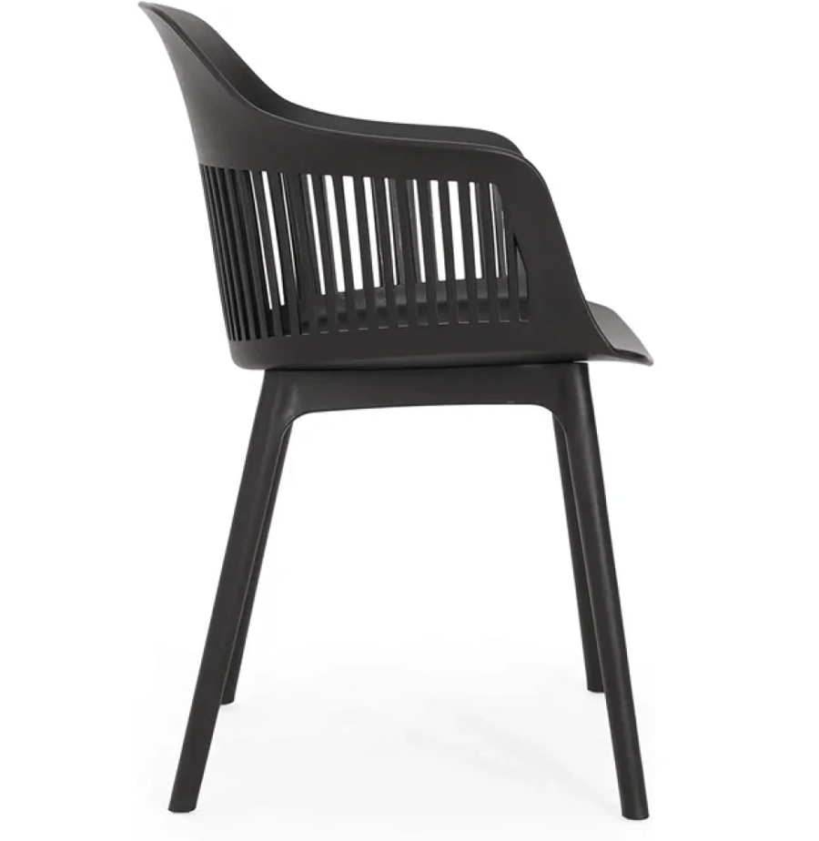 كرسي طعام فايبر اسود مع مقعد قماش اسود GWD1577BLACK