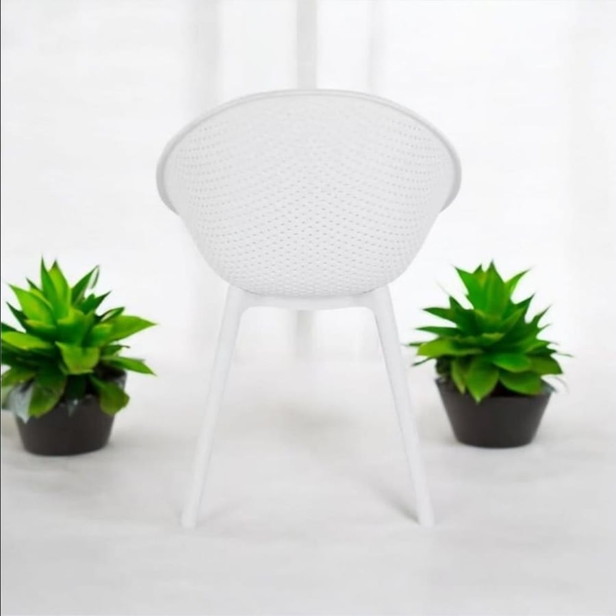 White fiber dining chair IEASY838WHITE