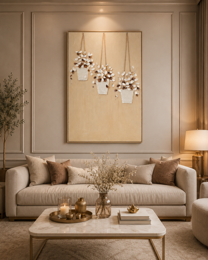 لوحة حائط بإطار أسود مقاس 120 × 80 سم