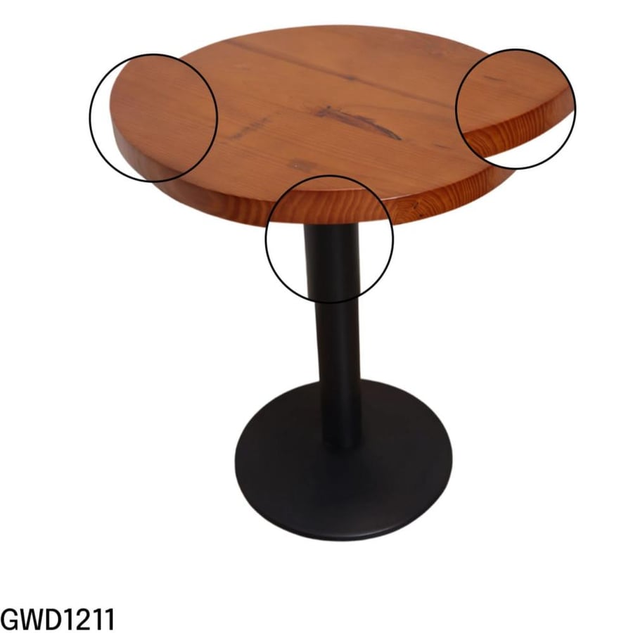 Round brown wooden dining table 60CM black iron base GWD1212BROWN