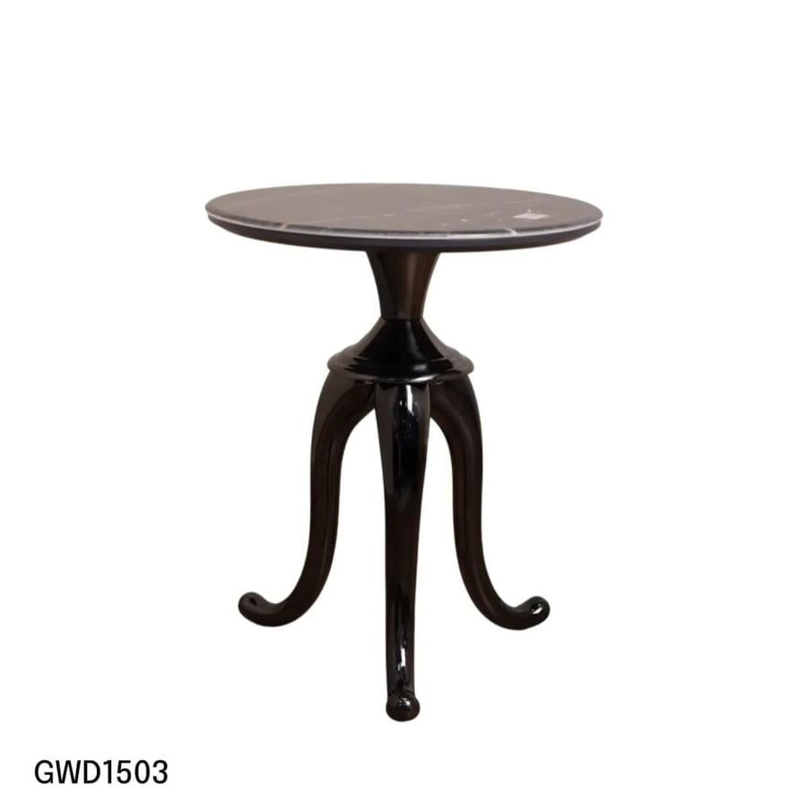 Luxury round coffee table 45cm marble surface and dark gray ceramic base GWD1503GRAY