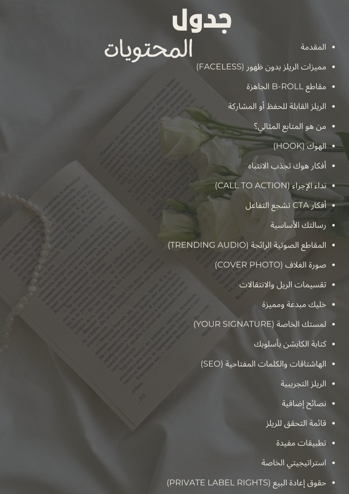 دليل الريلز بدون ظهور – نسخة بـ PLR & MRR كاملة