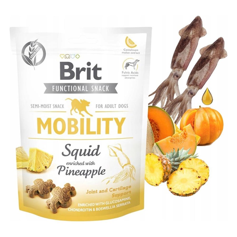 Brit Care Dog Functional Snack Mobility Squid with Pineapple 150g