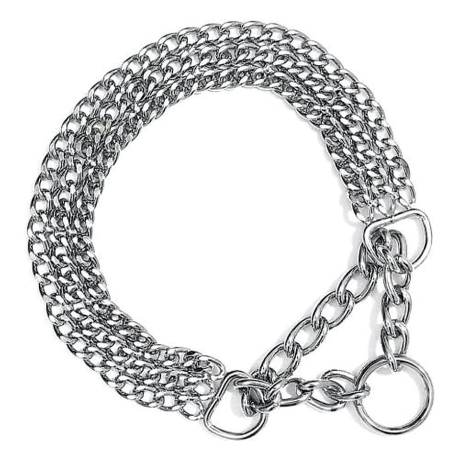Choke chain triple row strain relief chrome 60 cm/2.5 mm