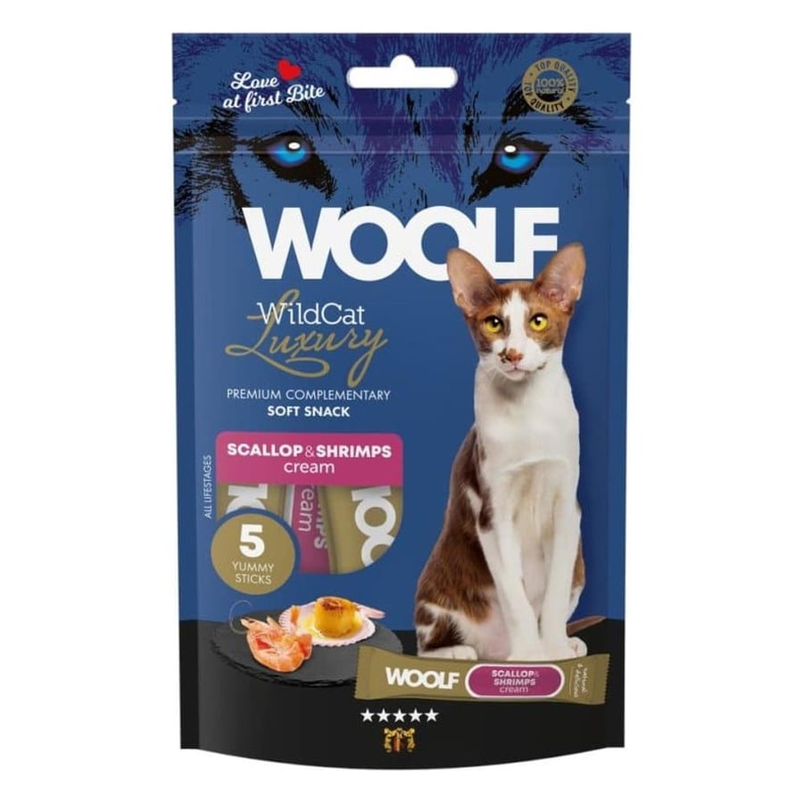 Woolf Wildcat Luxury Cream Scallop and Shrimps 5*14g