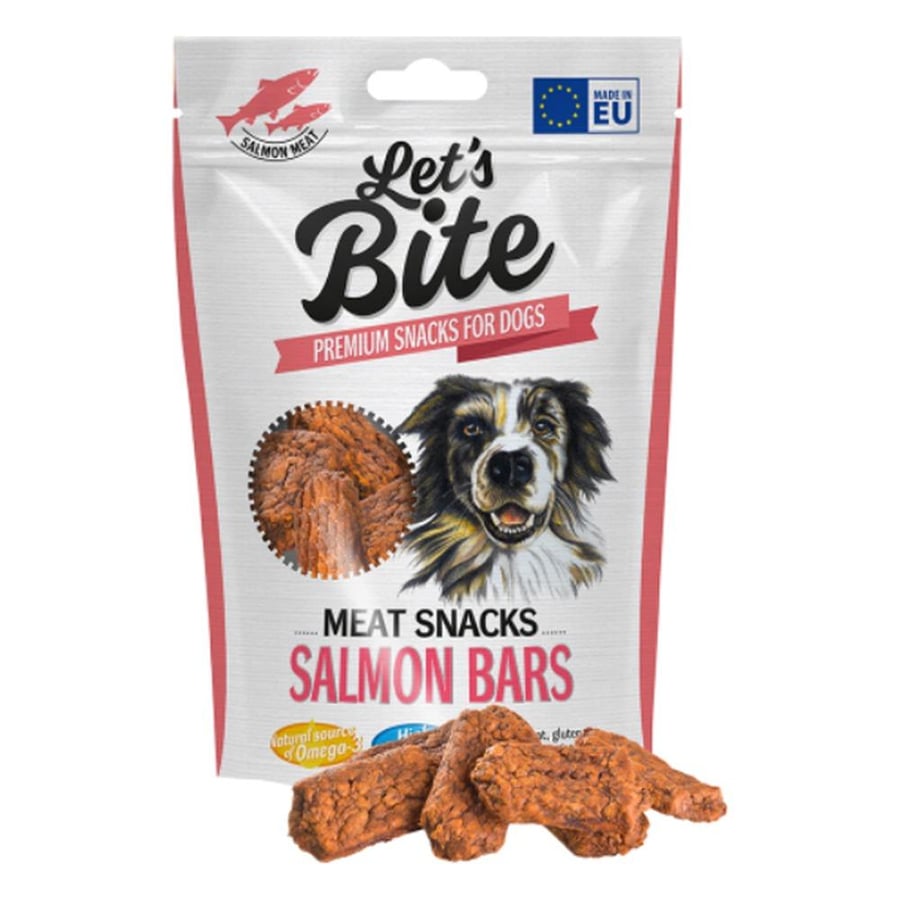 Let’s Bite Meat Snacks Salmon Bar80g,Dogs treats