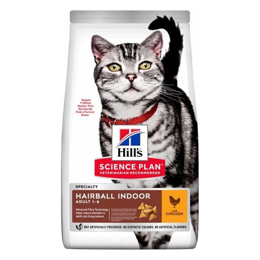 Hills Hairball indoor cat food with chicken, 1.5kg