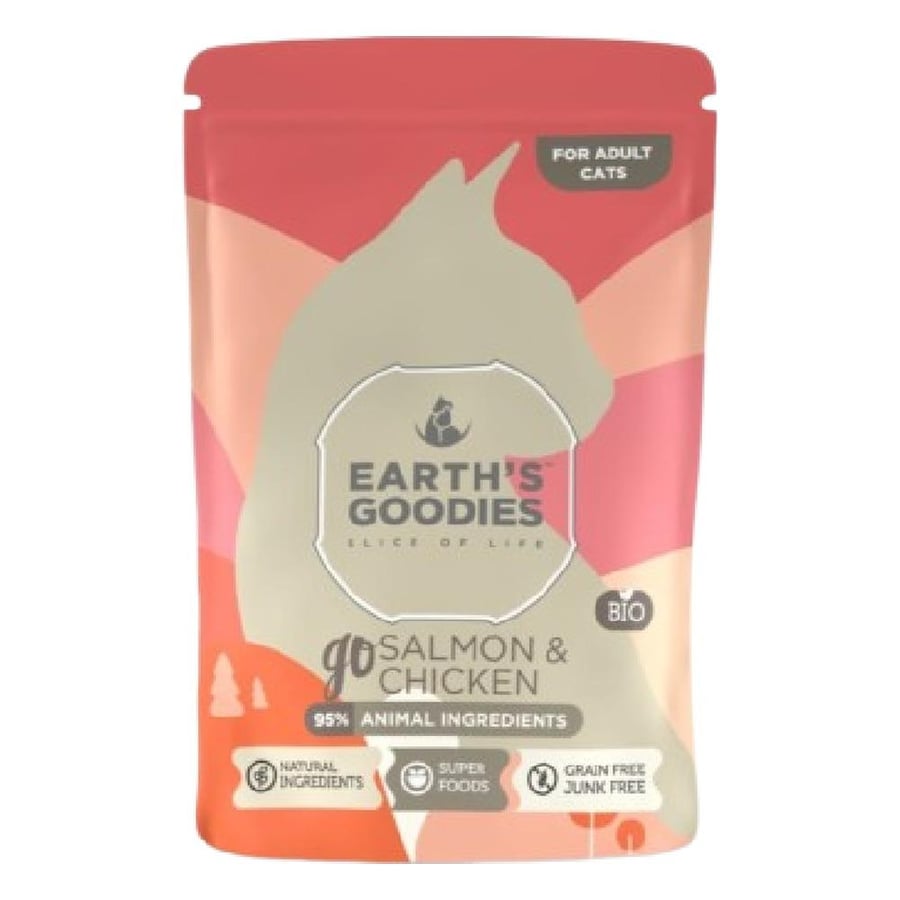 Earth's Goodies goSALMON&CHICKEN, Organic Salmon & Chicken with Superfoods for Cats 85g