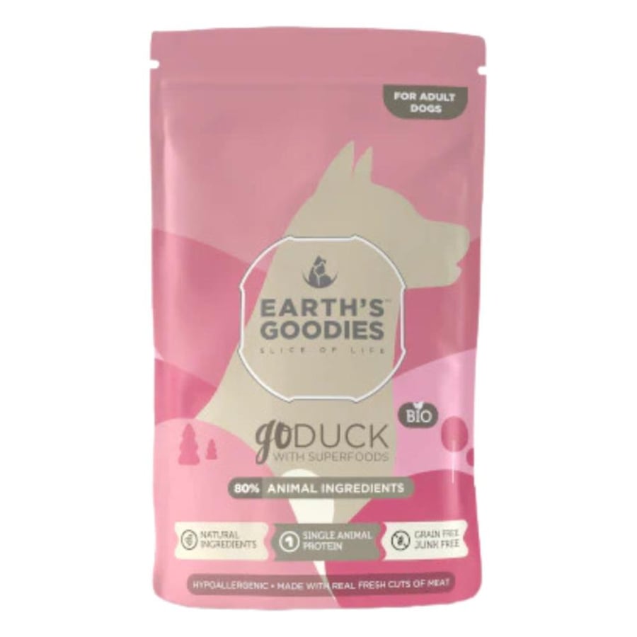 Earth's Goodies goDUCK Dogs, Organic Duck with Superfoods for Dogs 150g