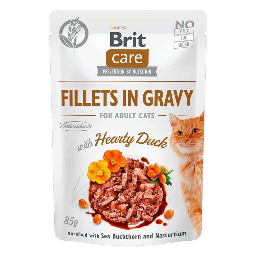 Brit Care Cat Sterilized Fillets in Gravy with Hearty Duck 85g