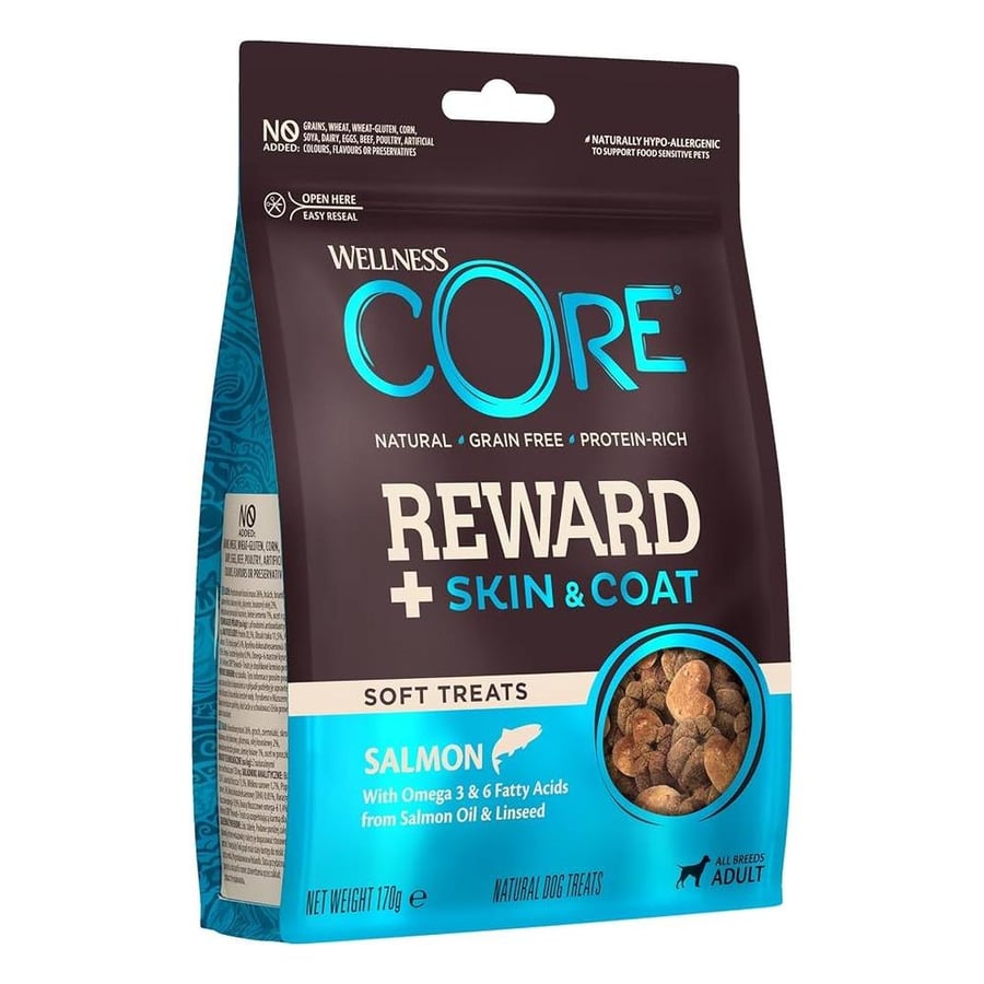 Wellness Core Dry Treats Reward+ Skin & Coat Salmon for Dogs 170g