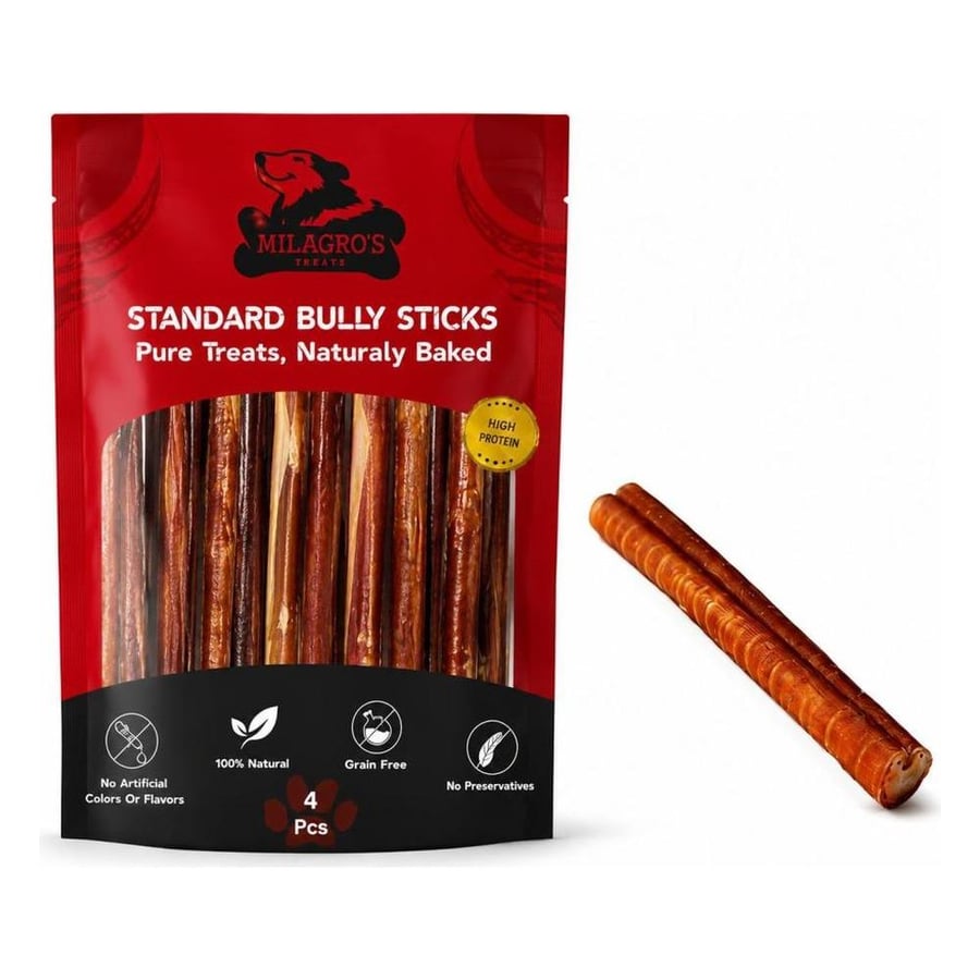 Milagro's Standard Bully Sticks Pure Treats Naturally Baked 3pcs