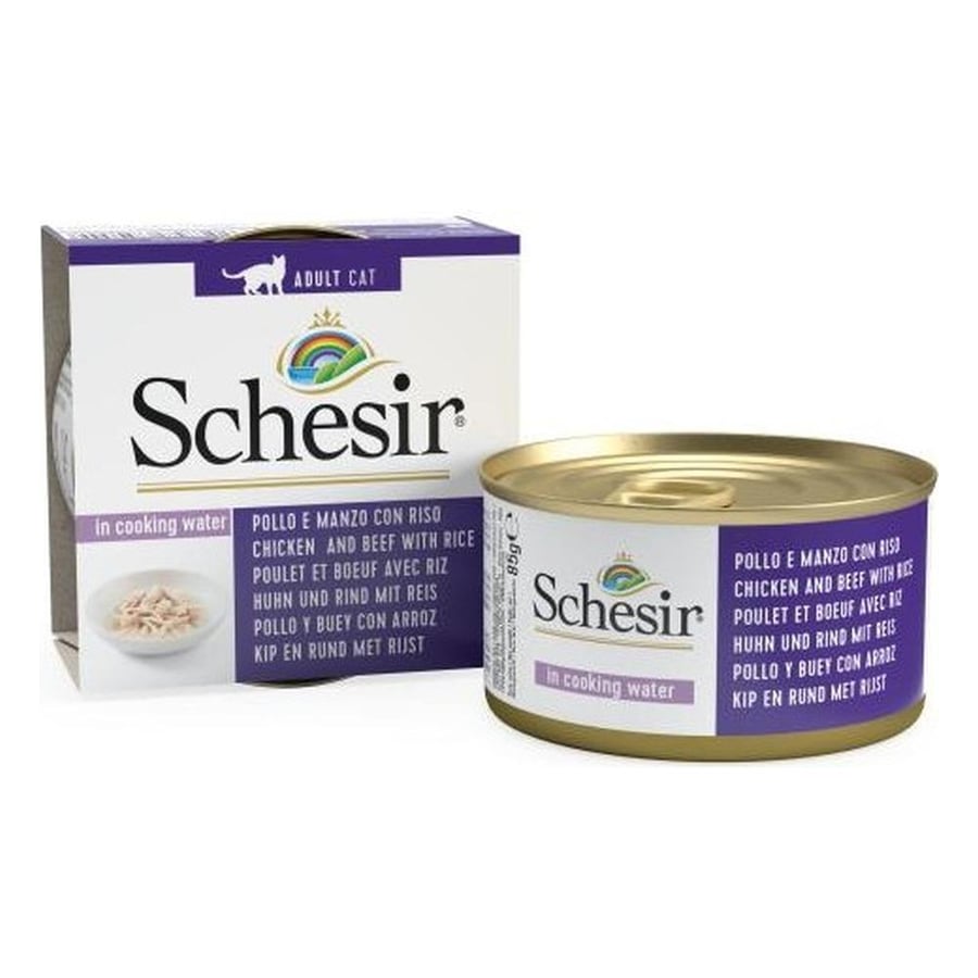 Schesir Cat Chicken & Beef with Rice Natural Style can 85g