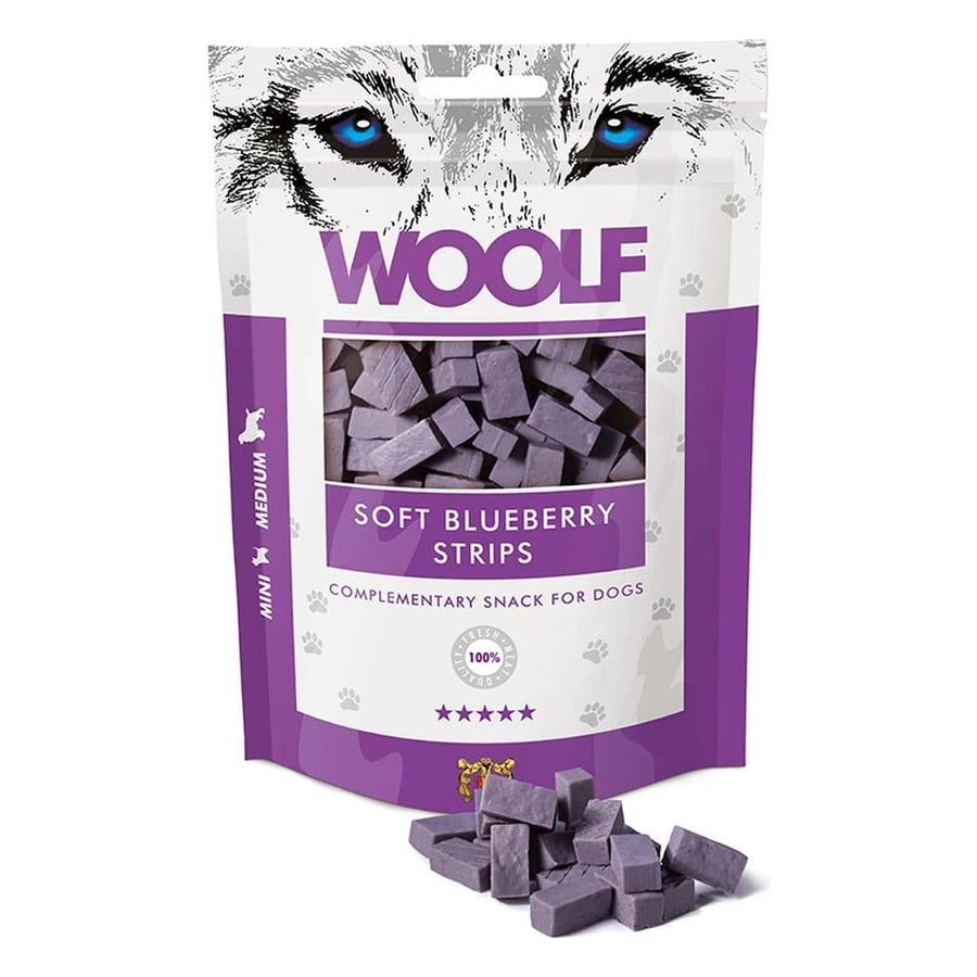 Woolf Soft Bluberry Strips, Dogs Treat