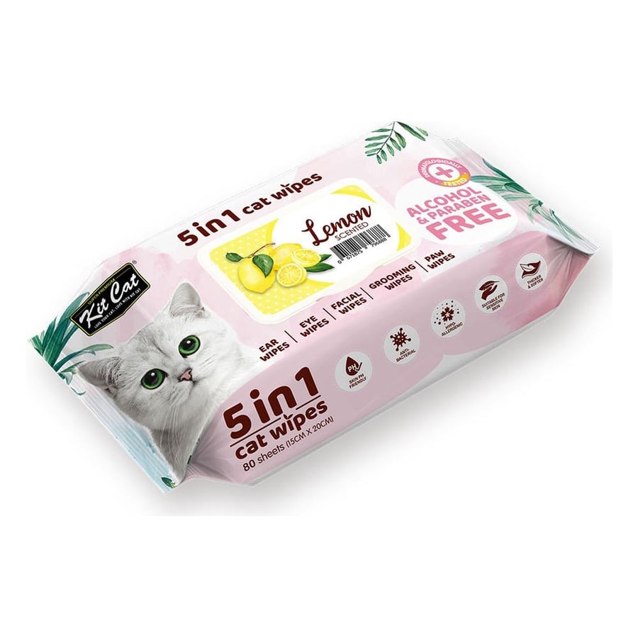 KitCat Wet Wipes Lemon 5in1, 80Pcs