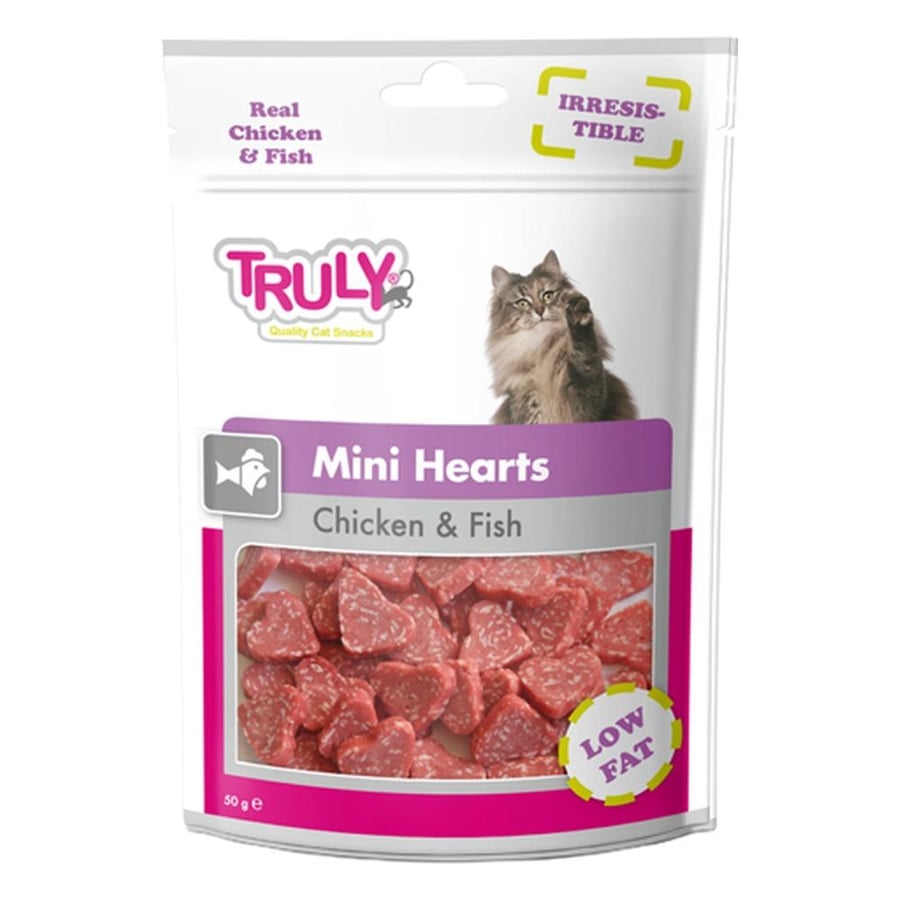 Truly mini Hearts Chicken & Fish for Cats, 50g