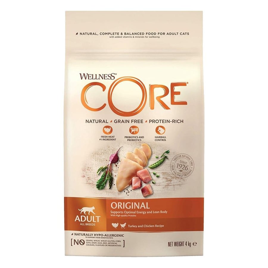 Wellness Core Original Dry Food Turkey with Chicken for Cats 4kg