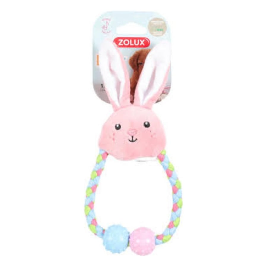 Zolux Puppy Tiny Plush Toy Rope Pink Toy
