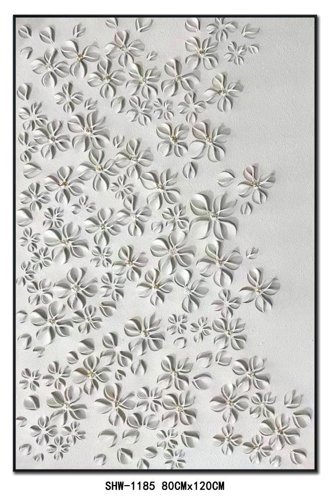Wall art with flying flowers in an elegant design