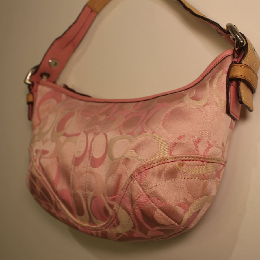 Coach pink Optic Signature shoulder bag