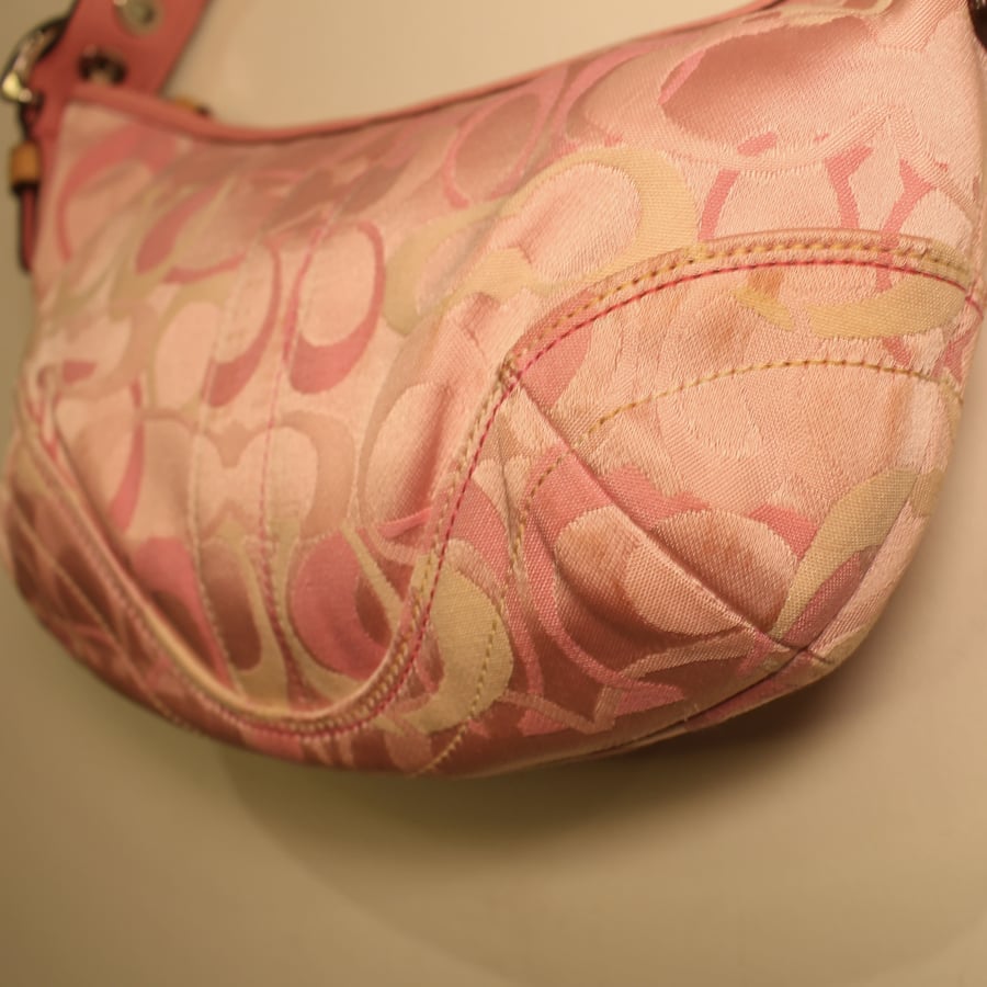 Coach pink Optic Signature shoulder bag