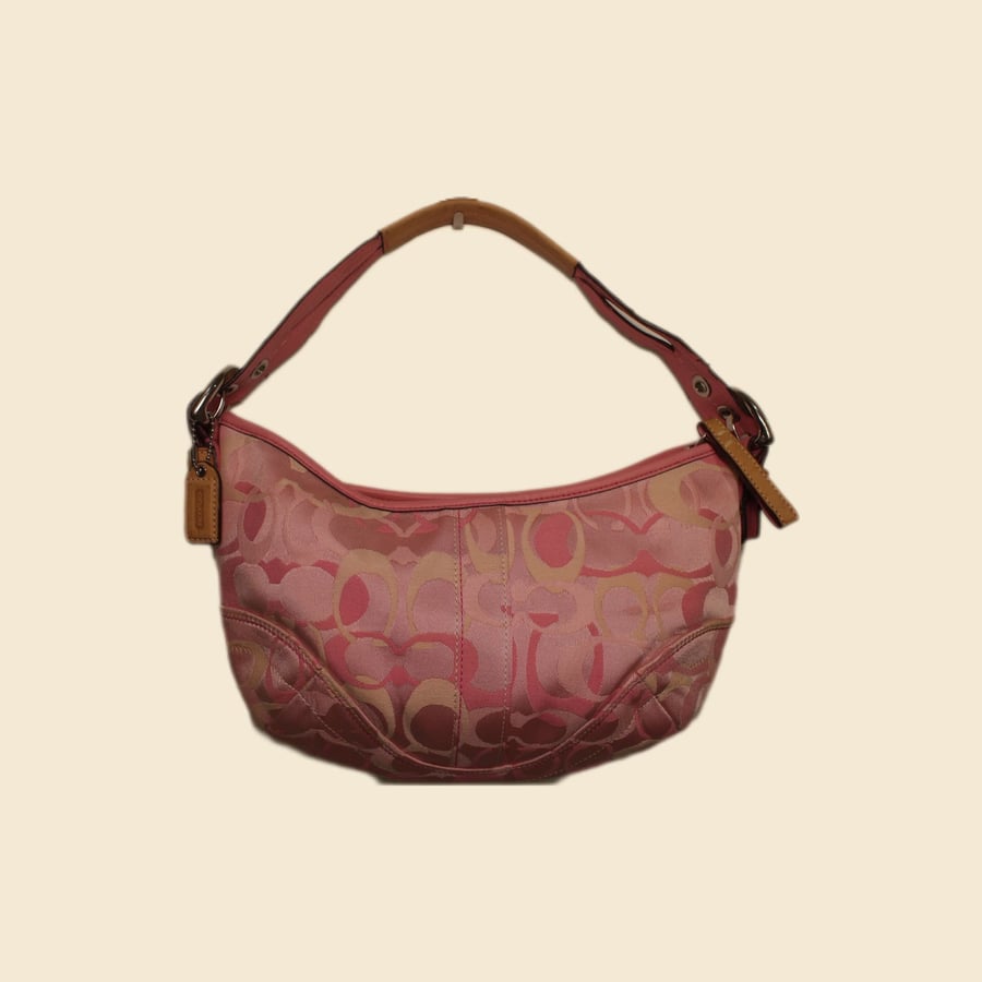 Coach pink Optic Signature shoulder bag
