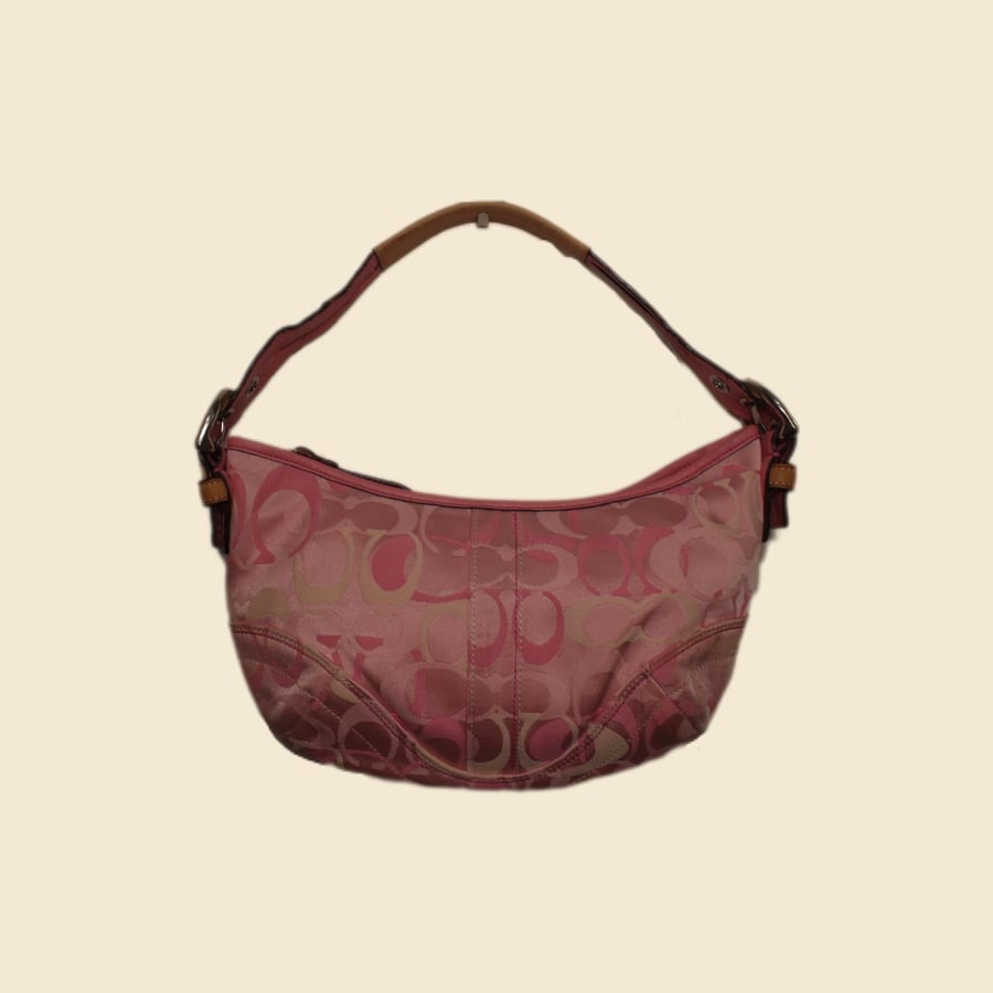 Coach pink Optic Signature shoulder bag
