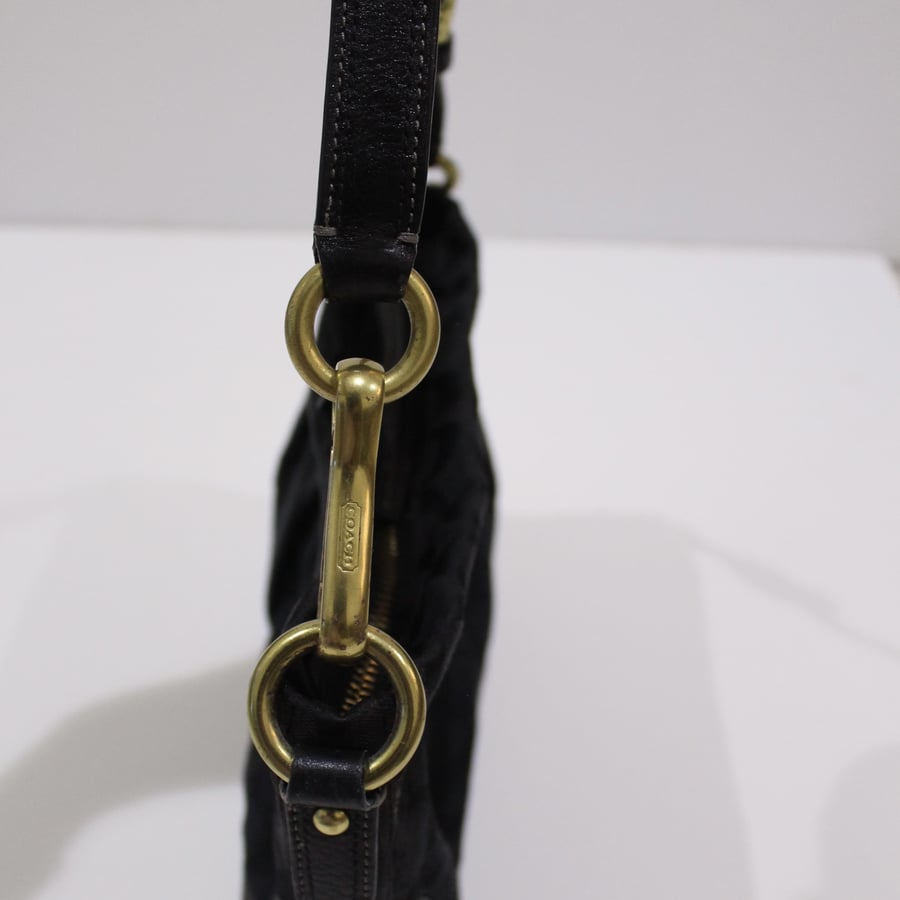 2005 coach Signature Fabric Hamptons Jacquard Pleated Shoulder Bag