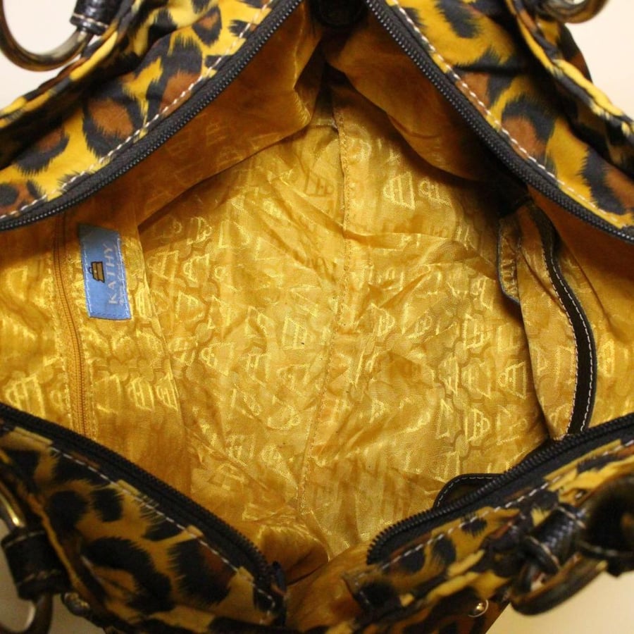 Kathy van zeeland large leopard tote bag