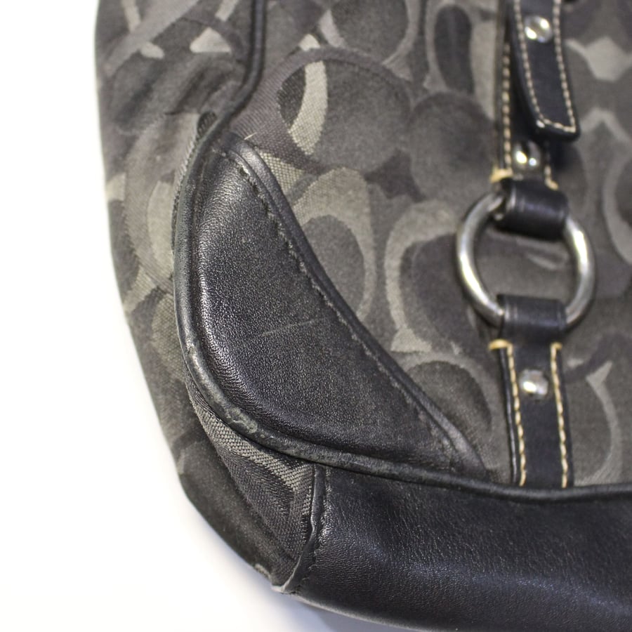 2010 coach black Signature Optic Jacquard Tote