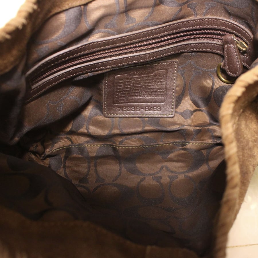 Coach brown suede fringe bag