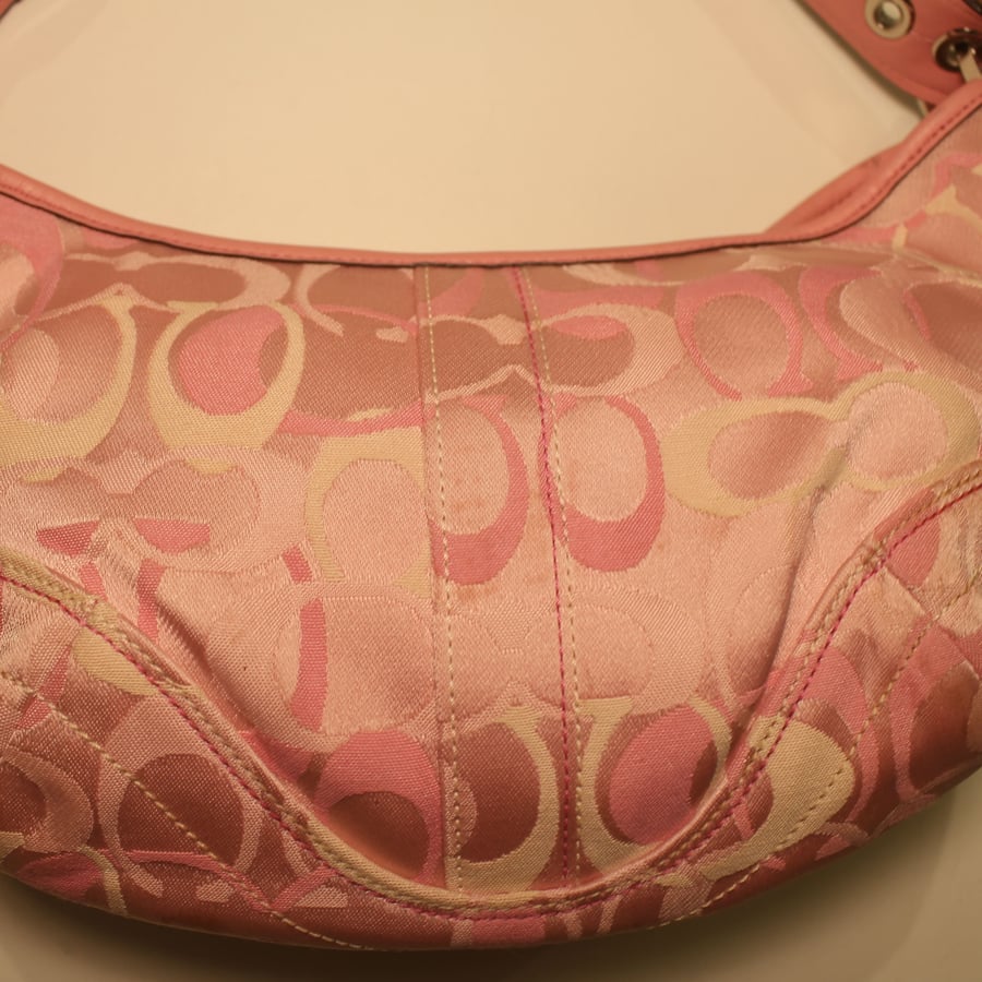 Coach pink Optic Signature shoulder bag