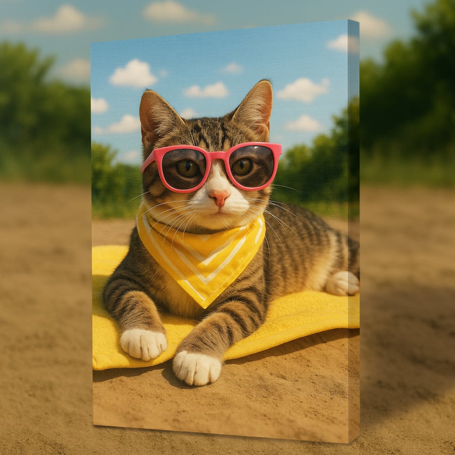 هدية شخصية لمحبي القطط والكلاب بتصميم كانفس بتفاصيل راعي الكشتة