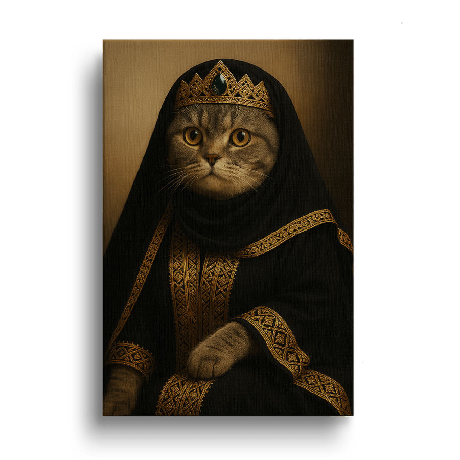 تصميم بورتريه مخصص لحيوان أليف على كانفس فاخر بلمسة السلطانة