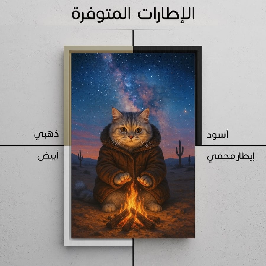 لوحة كانفس مخصصة لقط أو كلب كهدية لمحبي الحيوانات بتفاصيل شبة حطب