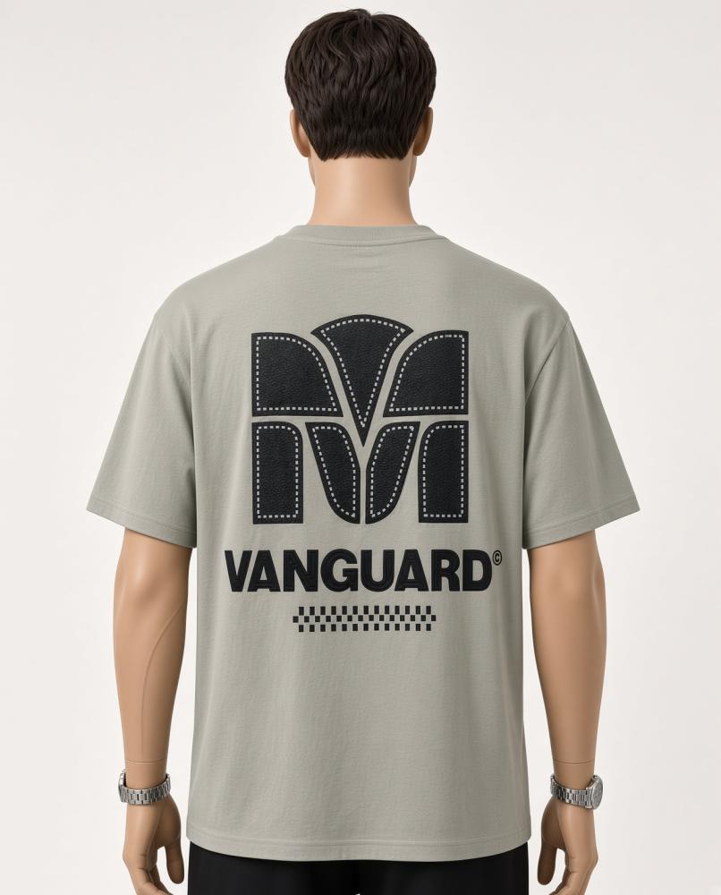 تيشيرت رجالي أوفر سايز زيتي شعار VANGUARD أمام وخلف