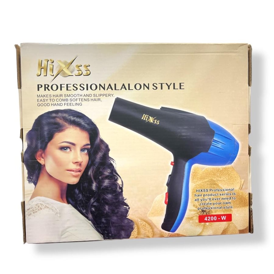 استشوار HiXss الاحترافي بقوة 4200 واط - تصميم أزرق وأسود