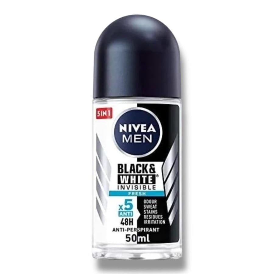 مزيل عرق NIVEA MEN Black & White Invisible – حماية 5 في 1 تدوم 48 ساعة